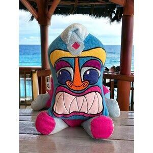 Tiki Bar Plush Stuffed Hawaiian Island Decor 13in Anthropomorphic Moai God Idol